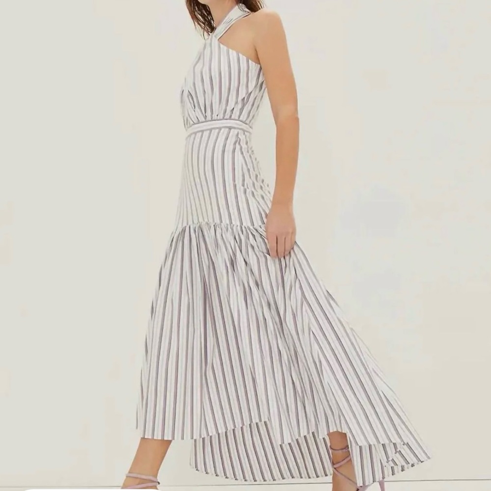 Beautiful Veronica Beard Radley Dress Off White Multi Stripes Sz 2 NWT Ret.$598.